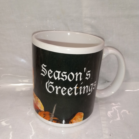 Vintage Coke 1995 Coca-Cola Mug Cup Christmas Ceramic 12 oz Season Greetings - Picture 2 of 4